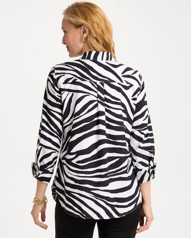 No Iron Stretch Animal Print Shirt - image 3